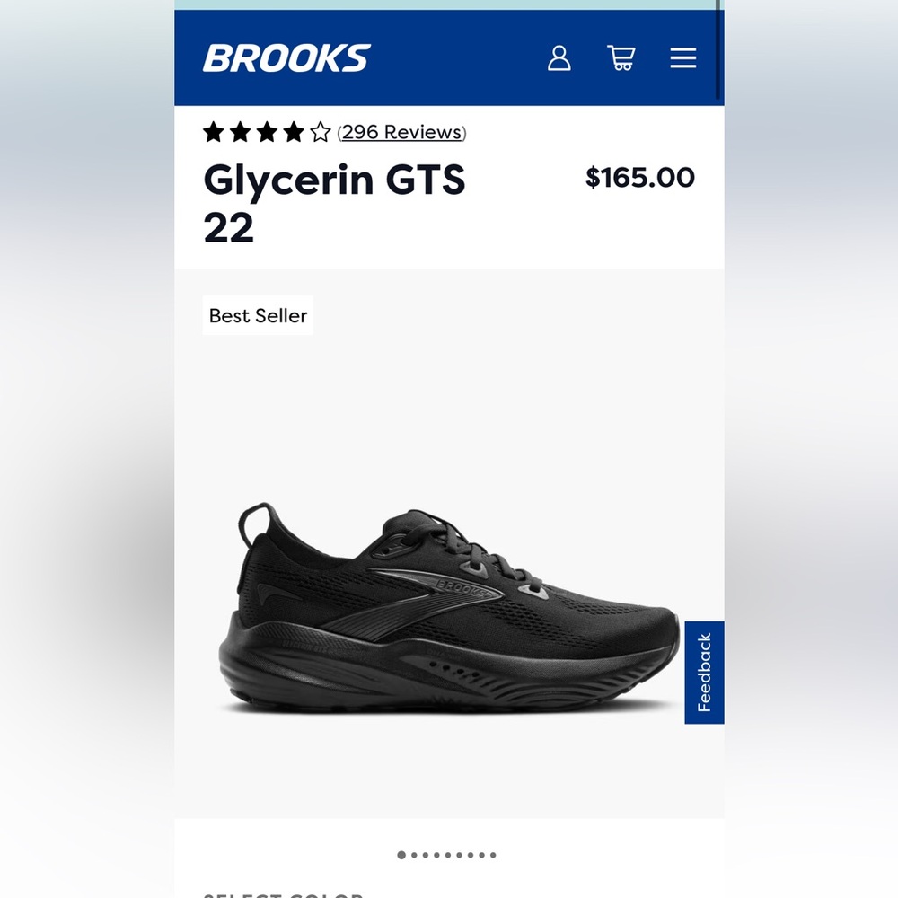 Men’s Brooks Glycerin GTS 22 Black Running Shoes